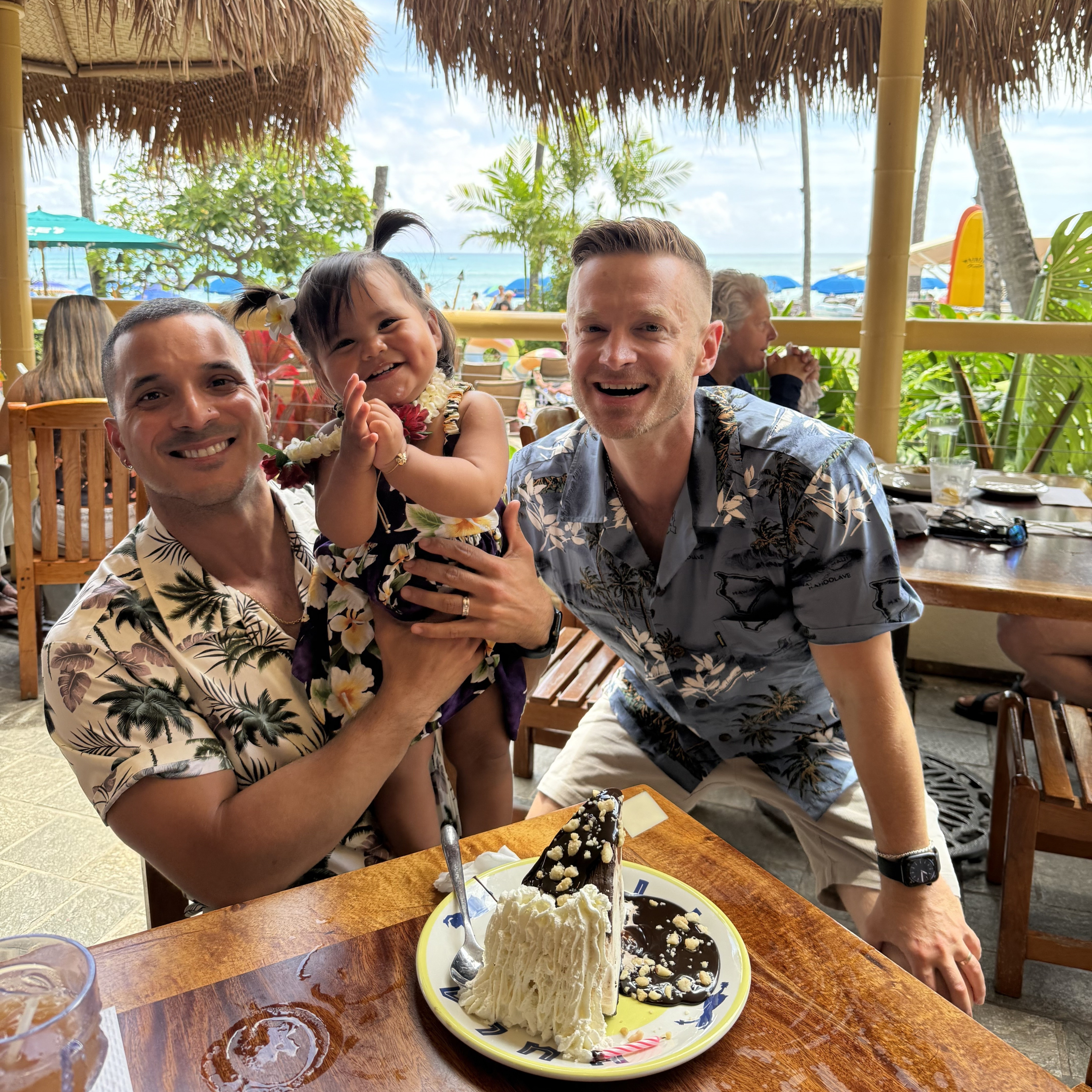 Will and Michael with daughter on vacation