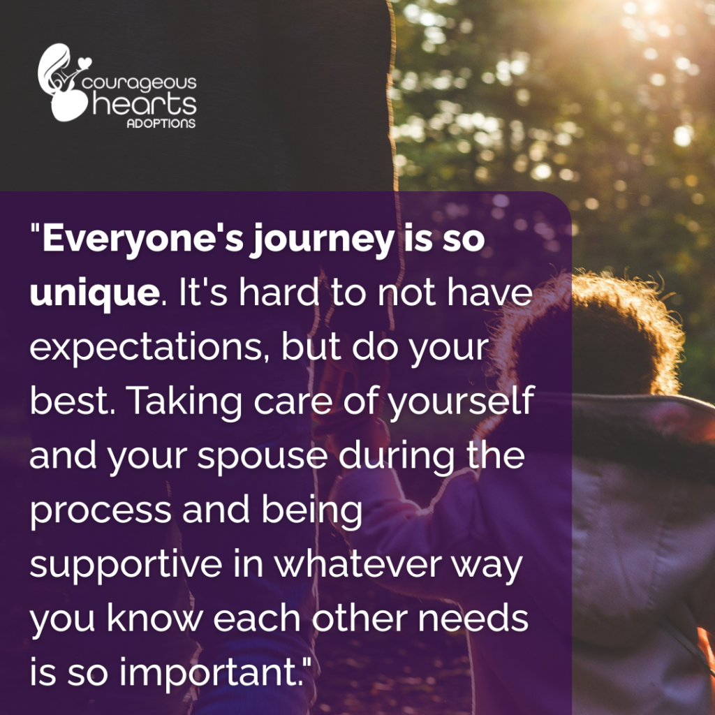 Quote on supporting spouse during adoption journey