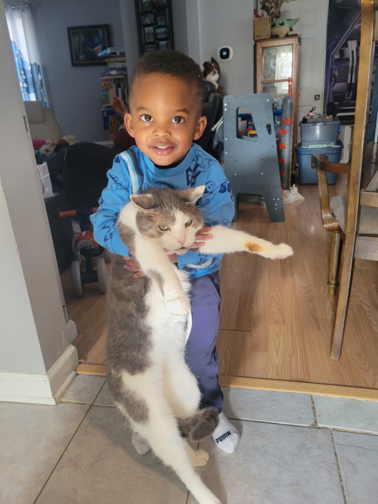 Wyatt with cat